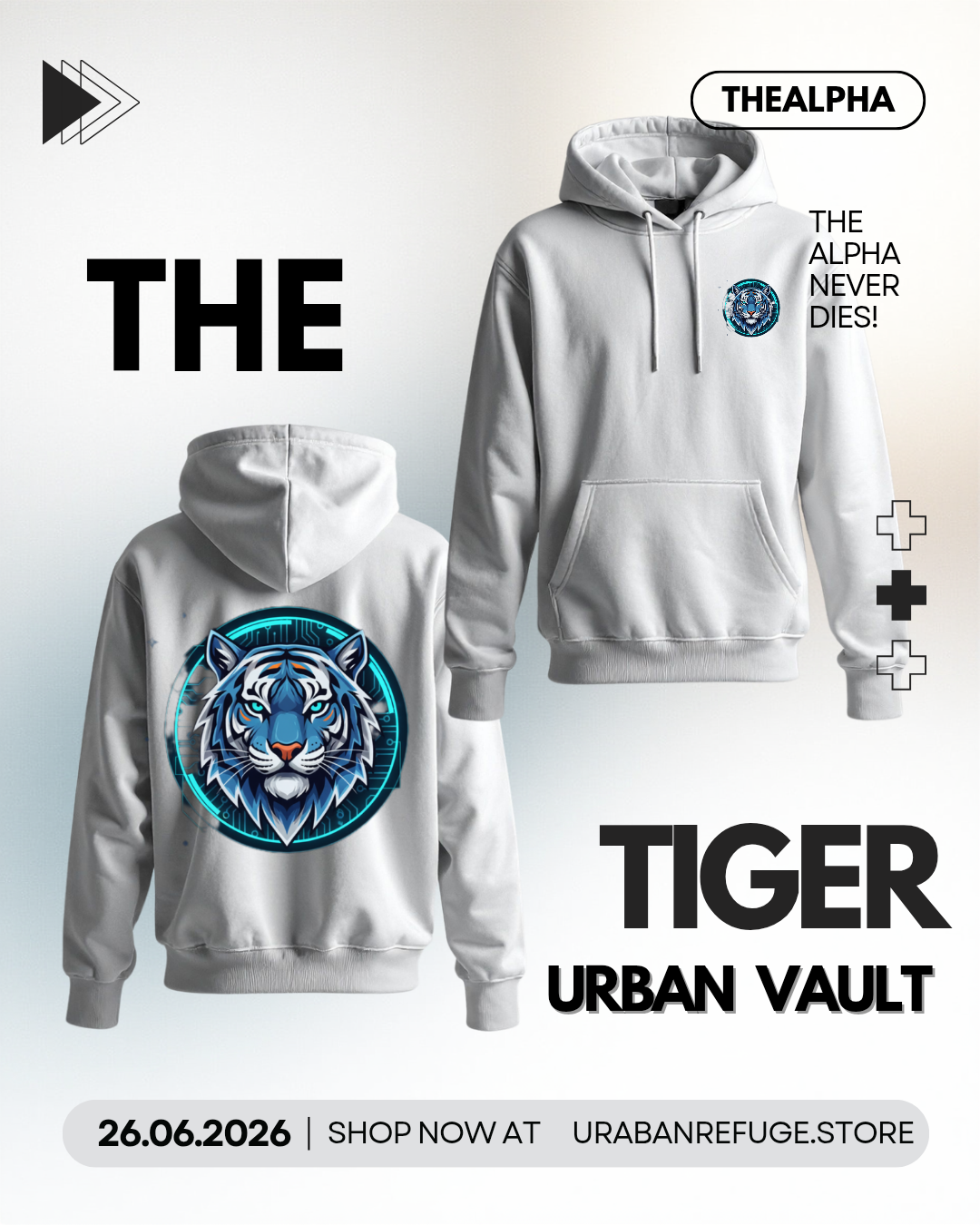 Ziper-Hoodie "The Tiger" UrbanVault!