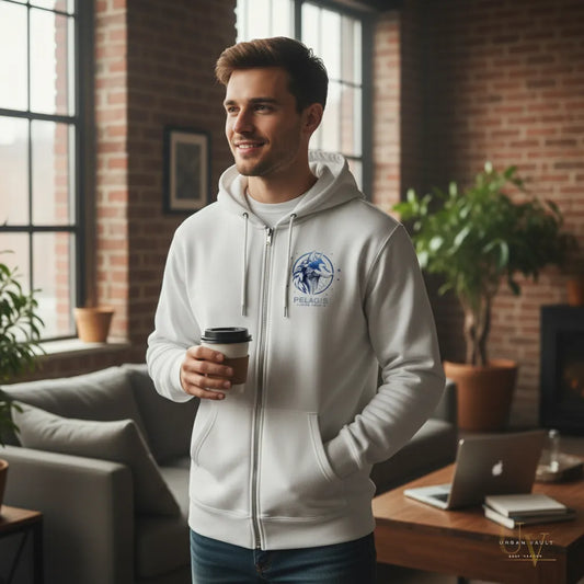 UltraZipper Hoodie! UrbanVault "Wolf ARC" Black